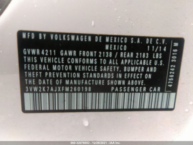 Photo 8 VIN: 3VW2K7AJXFM260198 - VOLKSWAGEN JETTA SEDAN 