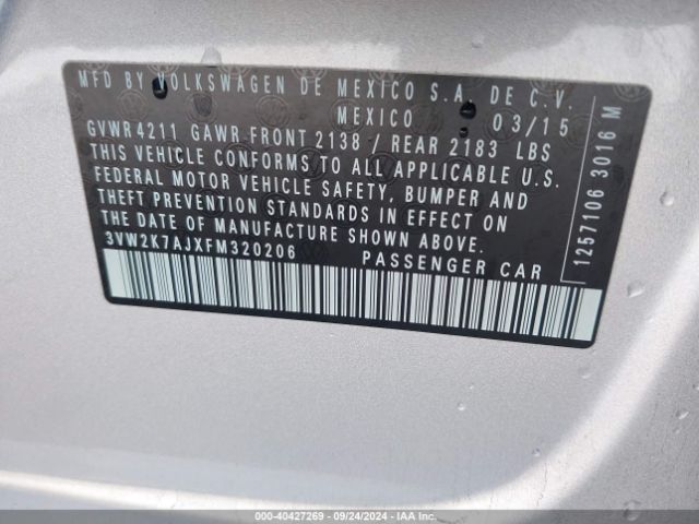 Photo 8 VIN: 3VW2K7AJXFM320206 - VOLKSWAGEN JETTA 