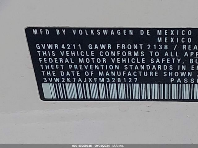 Photo 8 VIN: 3VW2K7AJXFM328127 - VOLKSWAGEN JETTA 