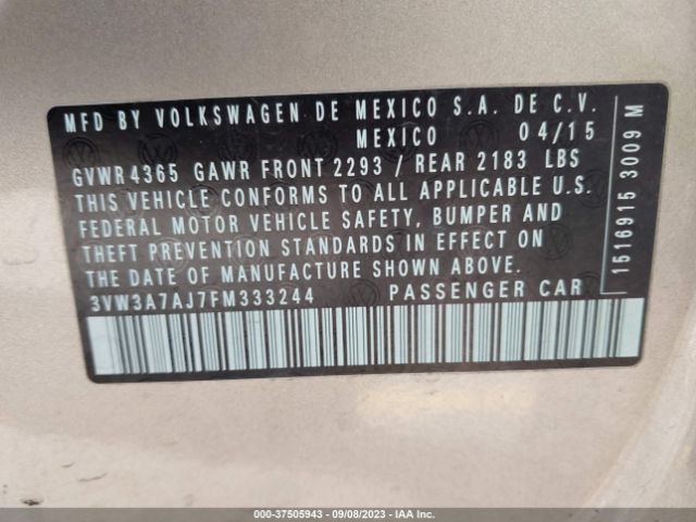 Photo 8 VIN: 3VW3A7AJ7FM333244 - VOLKSWAGEN JETTA 