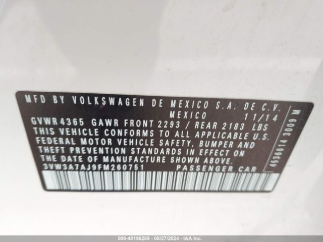 Photo 8 VIN: 3VW3A7AJ9FM260751 - VOLKSWAGEN JETTA 