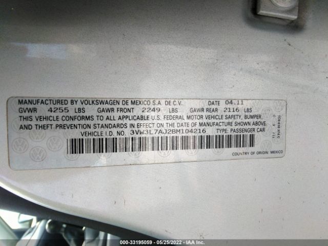 Photo 8 VIN: 3VW3L7AJ2BM104216 - VOLKSWAGEN JETTA SEDAN 