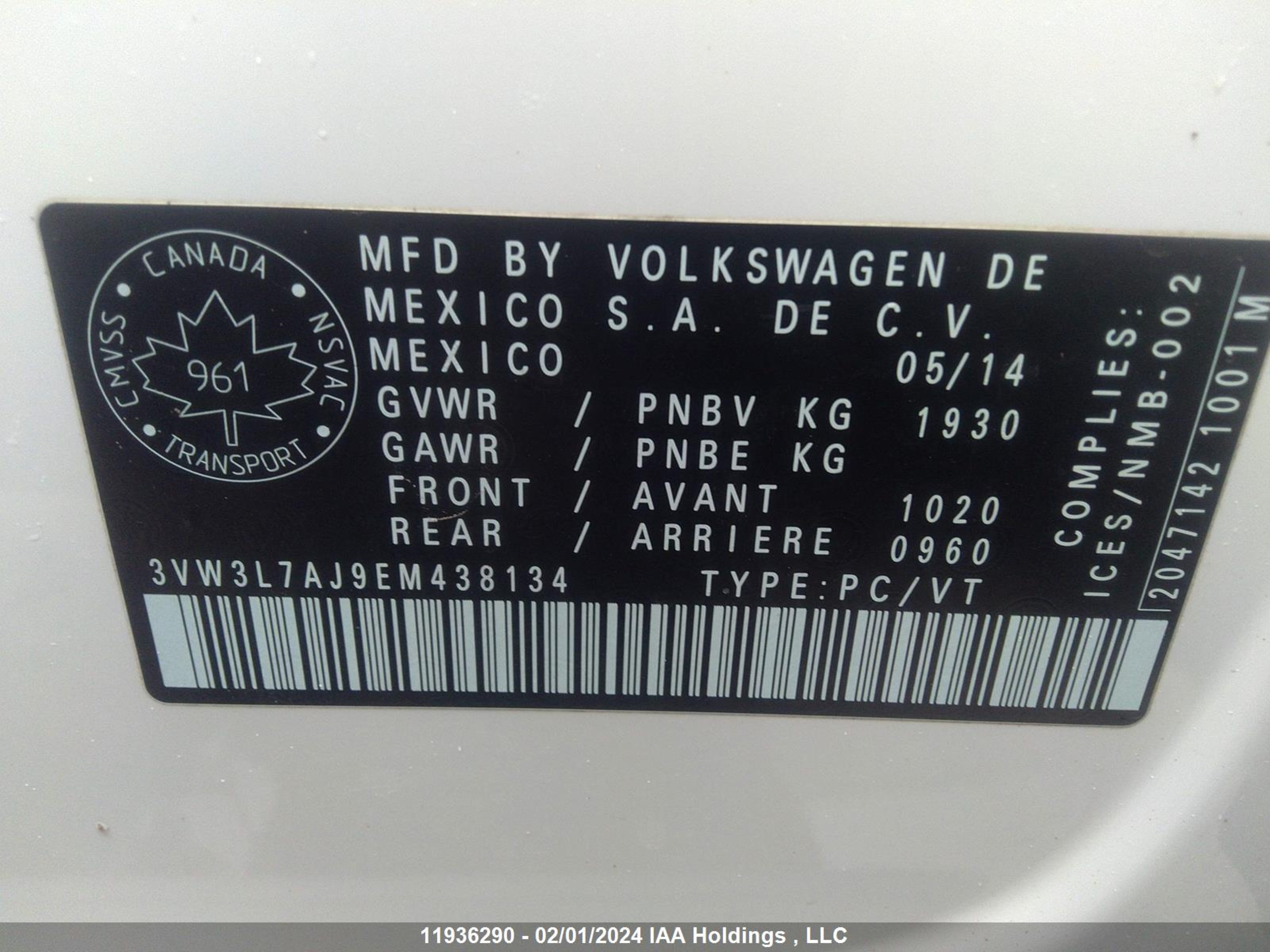 Photo 8 VIN: 3VW3L7AJ9EM438134 - VOLKSWAGEN JETTA 