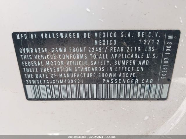 Photo 8 VIN: 3VW3L7AJXDM409921 - VOLKSWAGEN JETTA 