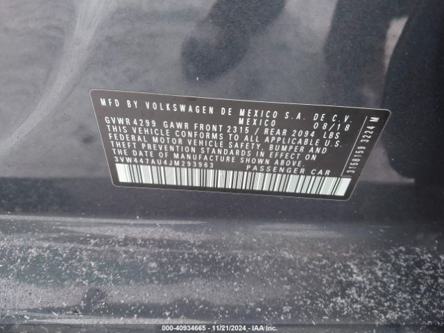 Photo 8 VIN: 3VW447AU4JM293963 - VOLKSWAGEN GOLF GTI 