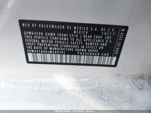 Photo 8 VIN: 3VW447AU5JM263791 - VOLKSWAGEN GOLF GTI 