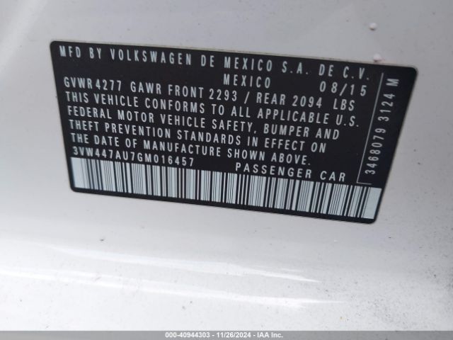 Photo 8 VIN: 3VW447AU7GM016457 - VOLKSWAGEN GOLF GTI 