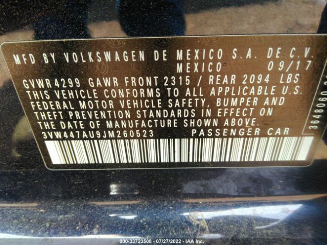 Photo 8 VIN: 3VW447AU9JM260523 - VOLKSWAGEN GOLF 