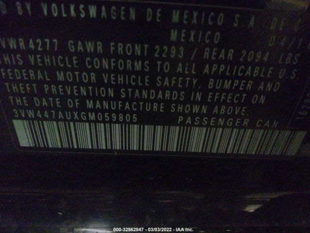 Photo 8 VIN: 3VW447AUXGM059805 - VOLKSWAGEN GOLF 