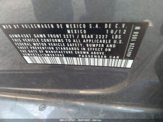 Photo 8 VIN: 3VW467AJ1DM387092 - VOLKSWAGEN GLI 