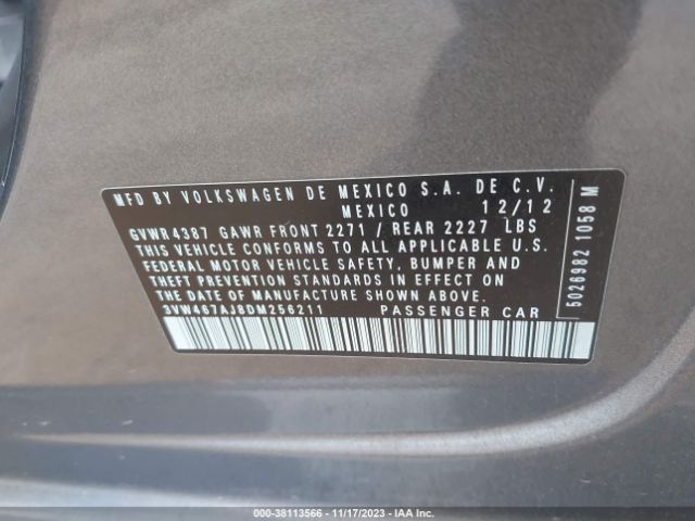 Photo 8 VIN: 3VW467AJ8DM256211 - VOLKSWAGEN GLI 