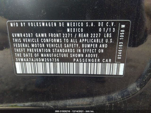 Photo 8 VIN: 3VW4A7AJ6DM259736 - VOLKSWAGEN GLI 