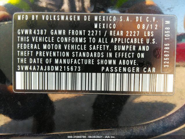 Photo 8 VIN: 3VW4A7AJ8DM215673 - VOLKSWAGEN GLI 