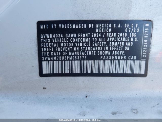 Photo 8 VIN: 3VW4M7BU3PM053973 - VOLKSWAGEN JETTA 