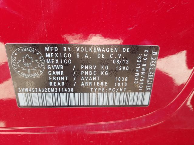 Photo 9 VIN: 3VW4S7AJ2EM211438 - VOLKSWAGEN JETTA GLI 