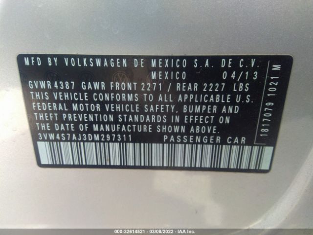 Photo 8 VIN: 3VW4S7AJ3DM297311 - VOLKSWAGEN GLI 