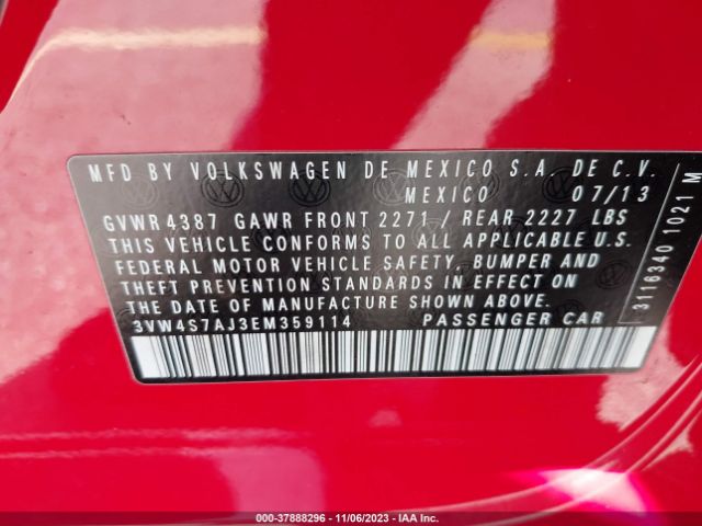 Photo 8 VIN: 3VW4S7AJ3EM359114 - VOLKSWAGEN JETTA 