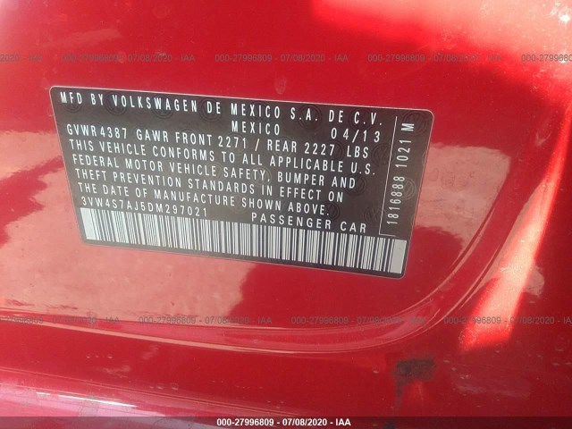 Photo 8 VIN: 3VW4S7AJ5DM297021 - VOLKSWAGEN GLI 