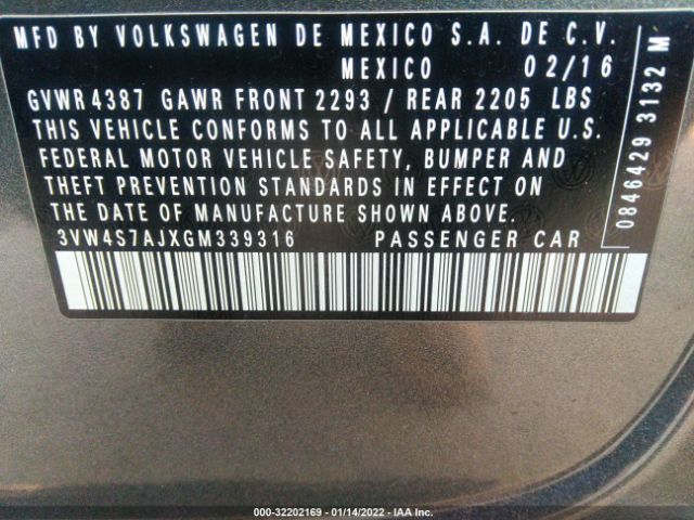 Photo 8 VIN: 3VW4S7AJXGM339316 - VOLKSWAGEN JETTA SEDAN 