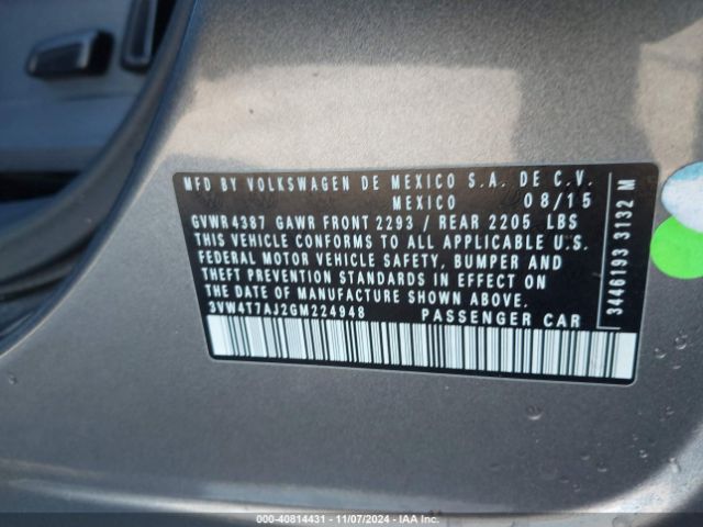 Photo 8 VIN: 3VW4T7AJ2GM224948 - VOLKSWAGEN JETTA 