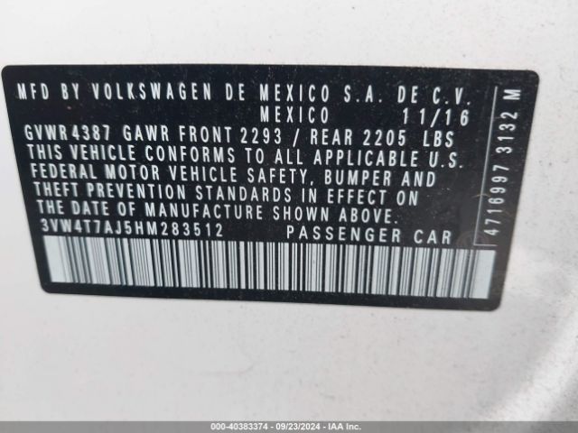 Photo 8 VIN: 3VW4T7AJ5HM283512 - VOLKSWAGEN JETTA 