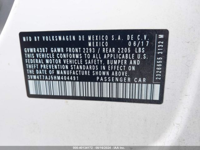 Photo 8 VIN: 3VW4T7AJ5HM404491 - VOLKSWAGEN JETTA 