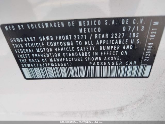 Photo 8 VIN: 3VW4T7AJ7EM350817 - VOLKSWAGEN JETTA 