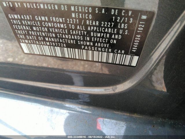 Photo 8 VIN: 3VW4T7AJ8EM397726 - VOLKSWAGEN JETTA SEDAN 