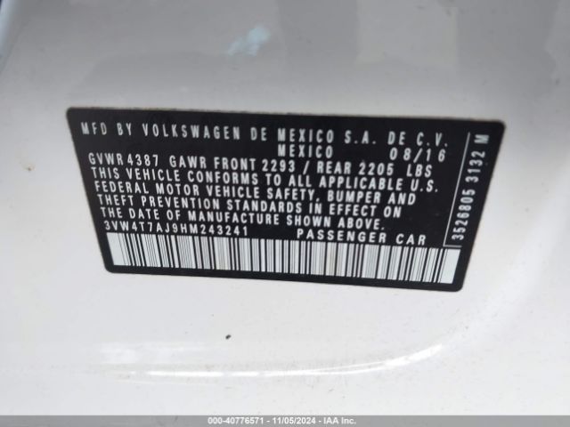 Photo 8 VIN: 3VW4T7AJ9HM243241 - VOLKSWAGEN JETTA 