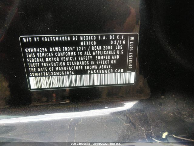 Photo 8 VIN: 3VW4T7AU3GM051094 - VOLKSWAGEN GOLF GTI 