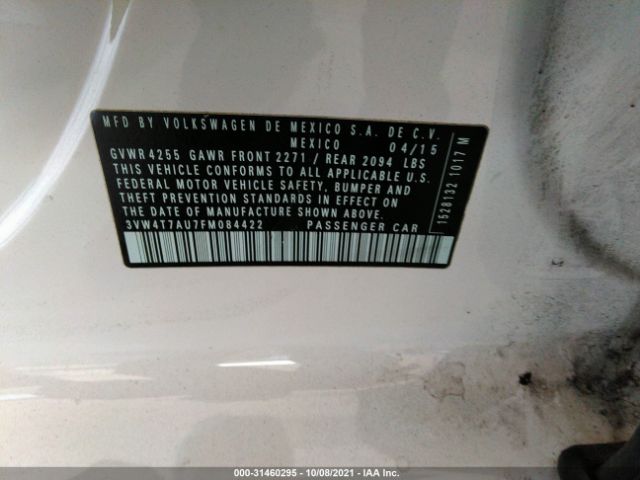 Photo 8 VIN: 3VW4T7AU7FM084422 - VOLKSWAGEN GOLF 