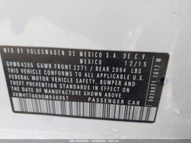 Photo 8 VIN: 3VW4T7AU9GM038057 - VOLKSWAGEN GOLF 