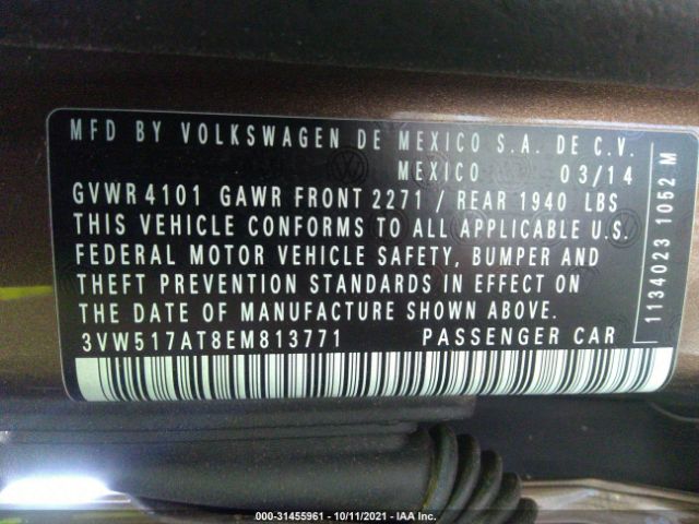 Photo 8 VIN: 3VW517AT8EM813771 - VOLKSWAGEN BEETLE CONVERTIBLE 