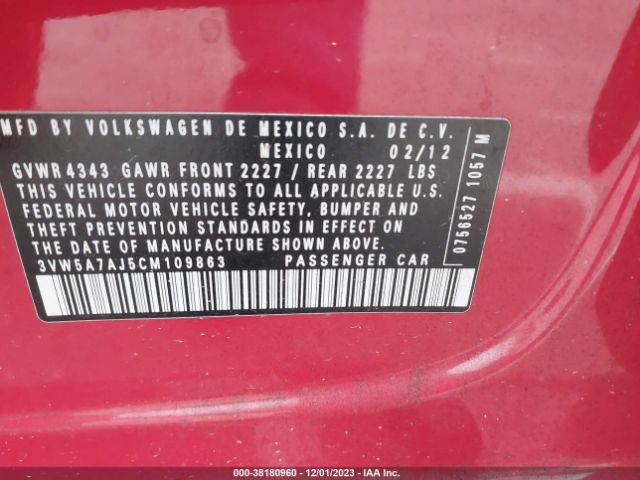 Photo 8 VIN: 3VW5A7AJ5CM109863 - VOLKSWAGEN JETTA 