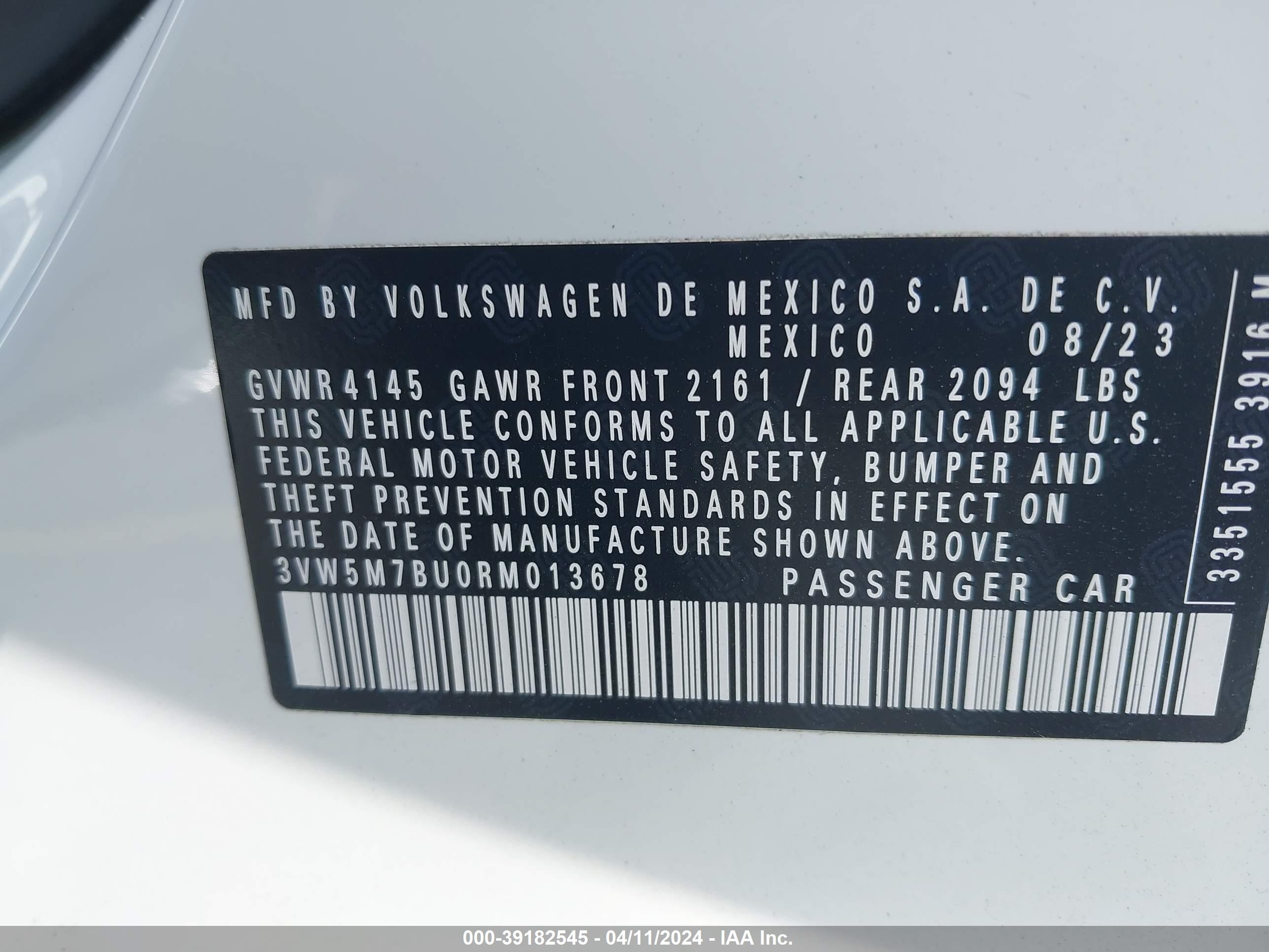 Photo 8 VIN: 3VW5M7BU0RM013678 - VOLKSWAGEN JETTA 