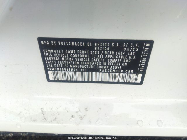 Photo 8 VIN: 3VW5M7BU3PM041763 - VOLKSWAGEN JETTA 