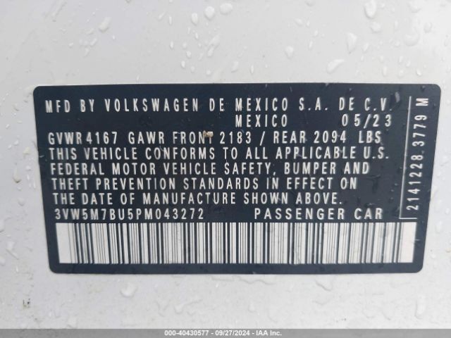 Photo 8 VIN: 3VW5M7BU5PM043272 - VOLKSWAGEN JETTA 