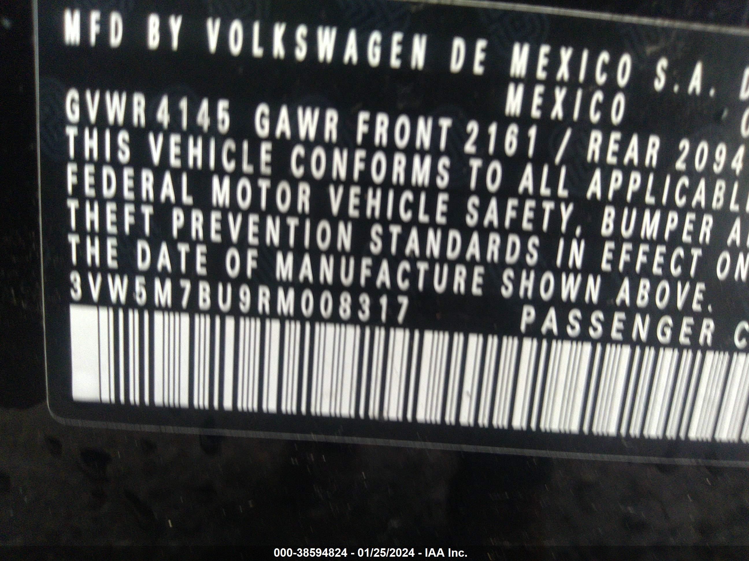 Photo 8 VIN: 3VW5M7BU9RM008317 - VOLKSWAGEN JETTA 