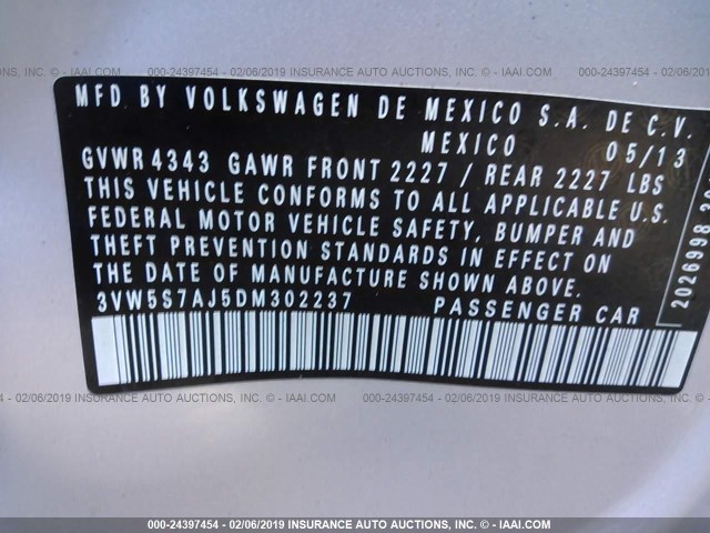 Photo 8 VIN: 3VW5S7AJ5DM302237 - VOLKSWAGEN GLI 