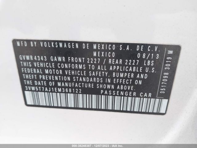 Photo 8 VIN: 3VW5T7AJ1EM368122 - VOLKSWAGEN JETTA 