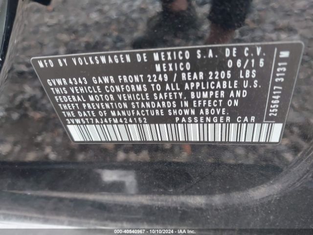 Photo 8 VIN: 3VW5T7AJ4FM424152 - VOLKSWAGEN JETTA 