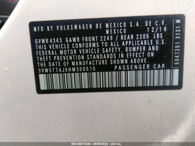 Photo 8 VIN: 3VW5T7AJ5HM300510 - VOLKSWAGEN JETTA 