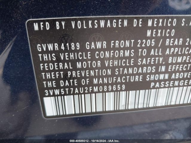 Photo 8 VIN: 3VW5T7AU2FM089659 - VOLKSWAGEN GTI 