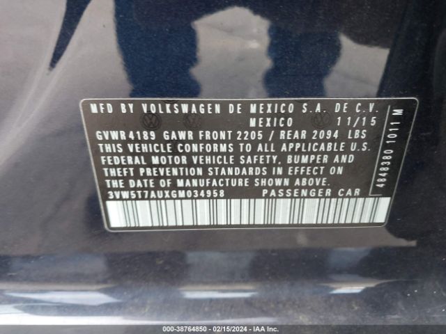 Photo 8 VIN: 3VW5T7AUXGM034958 - VOLKSWAGEN GOLF 