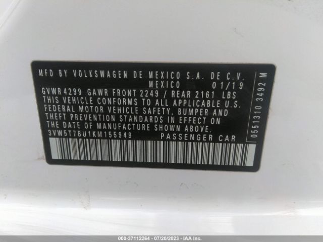 Photo 8 VIN: 3VW5T7BU1KM155949 - VOLKSWAGEN JETTA GLI 