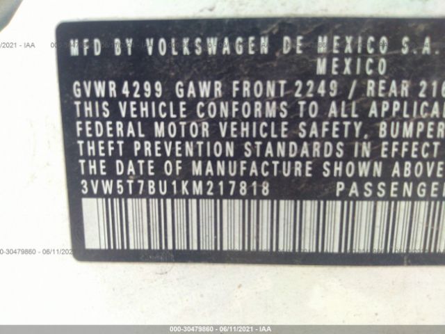 Photo 8 VIN: 3VW5T7BU1KM217818 - VOLKSWAGEN JETTA GLI 