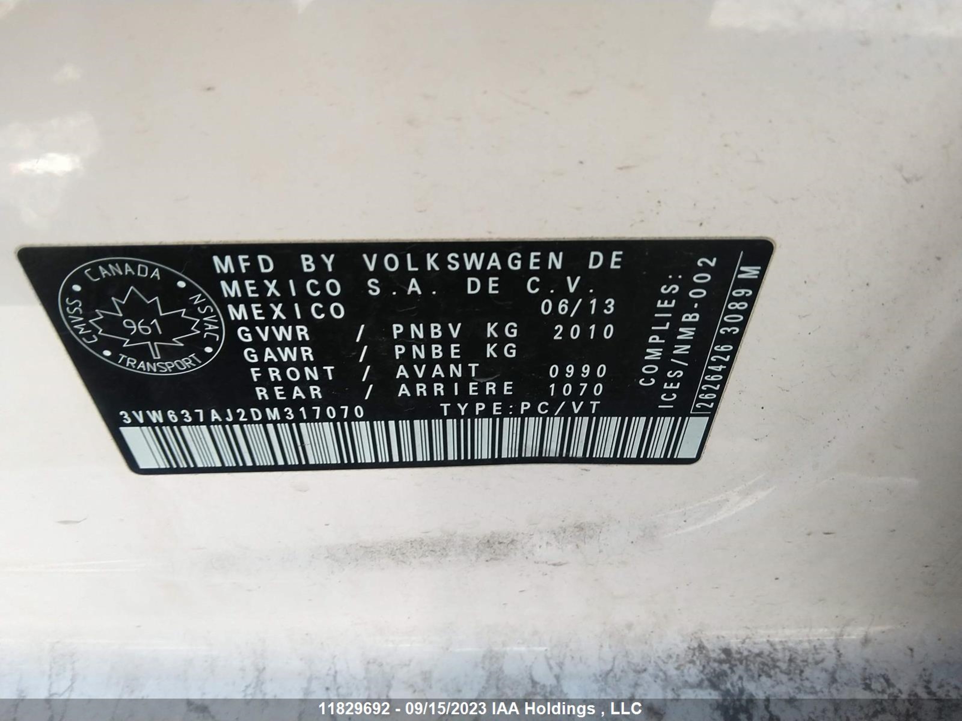 Photo 8 VIN: 3VW637AJ2DM317070 - VOLKSWAGEN JETTA 