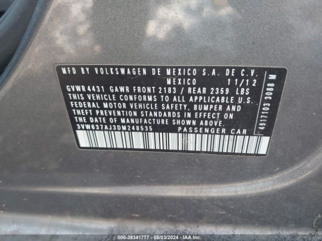 Photo 8 VIN: 3VW637AJ3DM248535 - VOLKSWAGEN JETTA HYBRID 