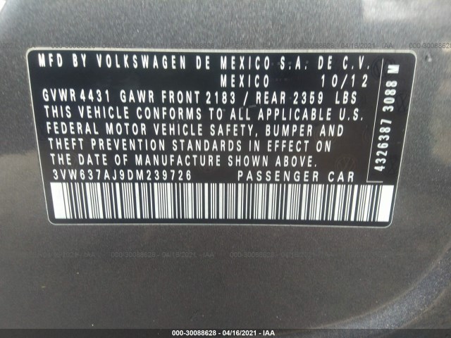 Photo 8 VIN: 3VW637AJ9DM239726 - VOLKSWAGEN JETTA SEDAN 