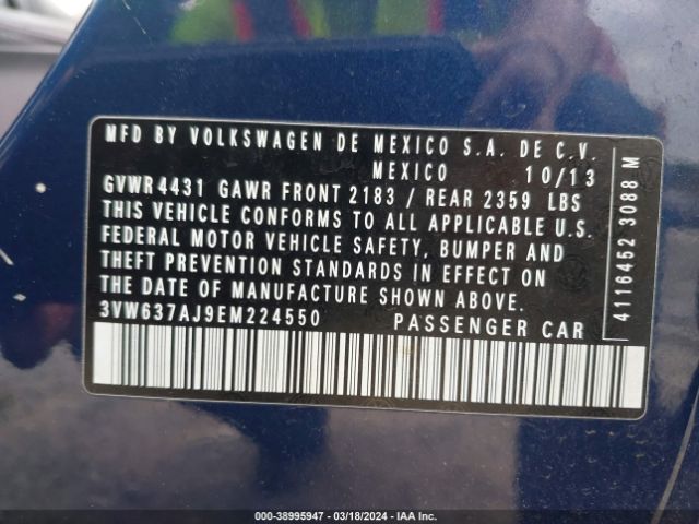 Photo 8 VIN: 3VW637AJ9EM224550 - VOLKSWAGEN JETTA HYBRID 